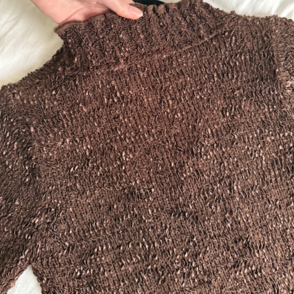 Valenti brown chunky knit ruffled cardigan - Picture 10 of 11